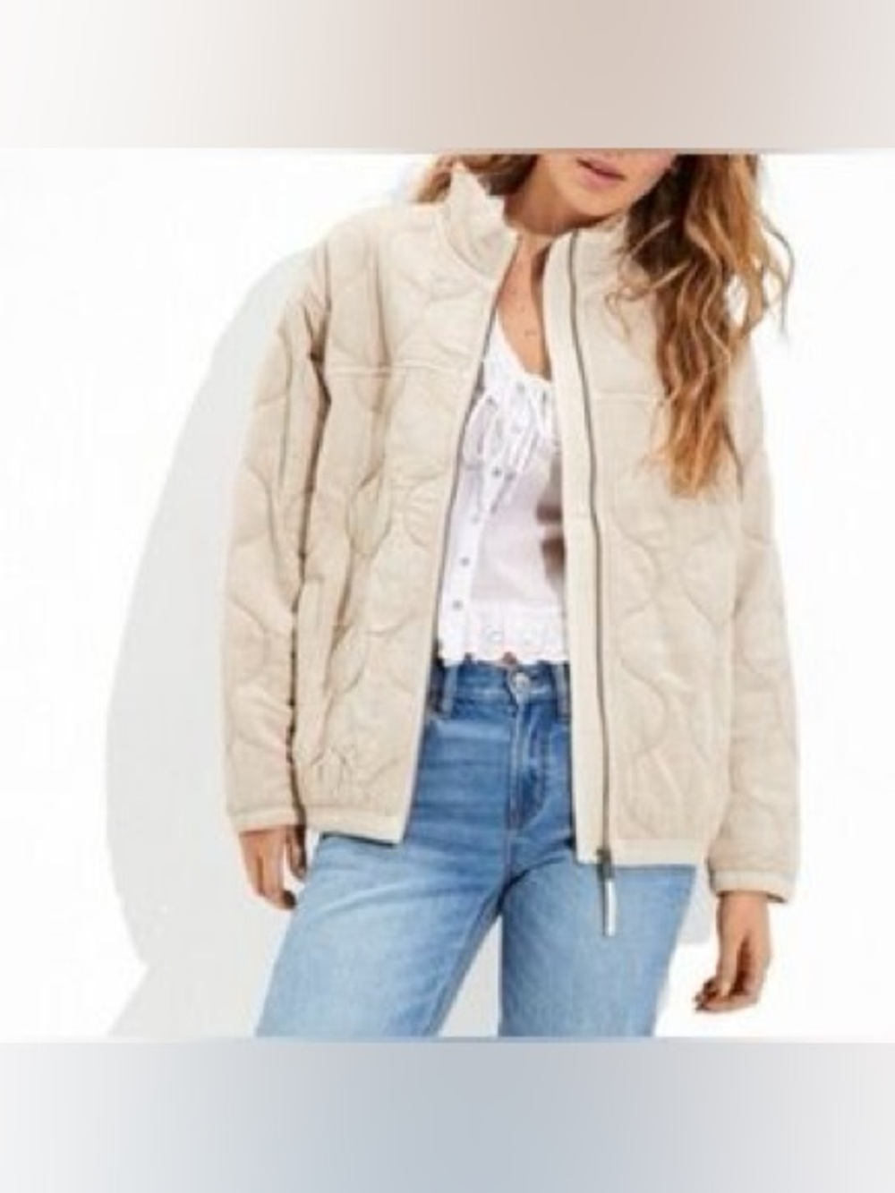 American Eagle Quilted Beige Jacket